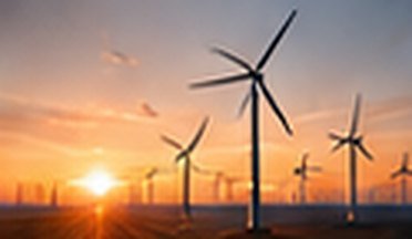 Wind turbines at sunset